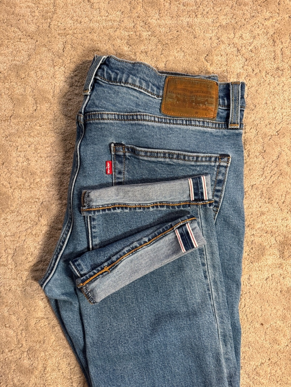 Levi’s 511 Brighter Days Selvedge Jeans Men 36x32 Slim Red White Blue 04511-5239
